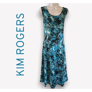 KIM ROGERS AQUA BLUE SPRING TIME DRESS XL